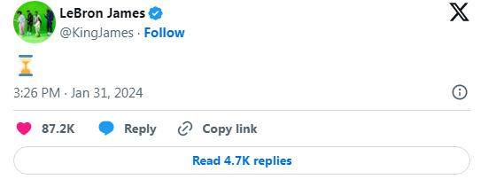 继续猜！神秘表情引交易猜想 詹姆斯拒绝给出解释